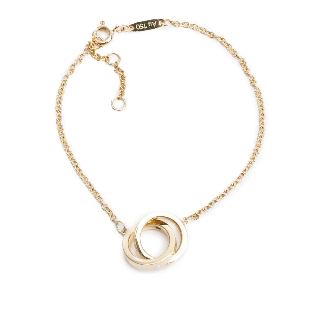 18k Yellow Gold 1837 Interlocking Circles Chain Bracelet w/ Box