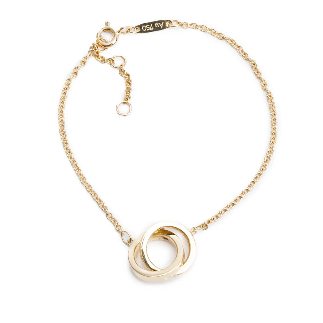 18k Yellow Gold 1837 Interlocking Circles Chain Bracelet w/ Box