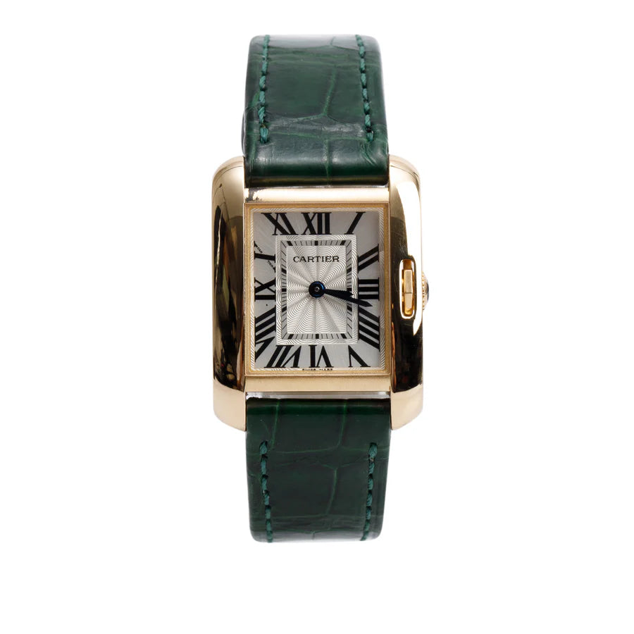 18k Yellow Gold Tank Anglaise Quartz Watch 3579 Coeur Cult Core