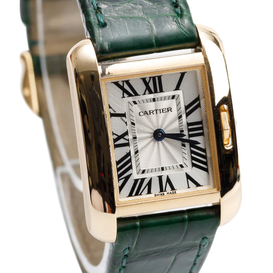 18k Yellow Gold Tank Anglaise Quartz Watch 3579 Coeur Cult Core