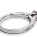 Novo Platinum 0.48 ct. Square Cushion Brilliant Cut Diamond Engagement Ring, Size 4.5 w/ Box &amp; Certification Paperwork