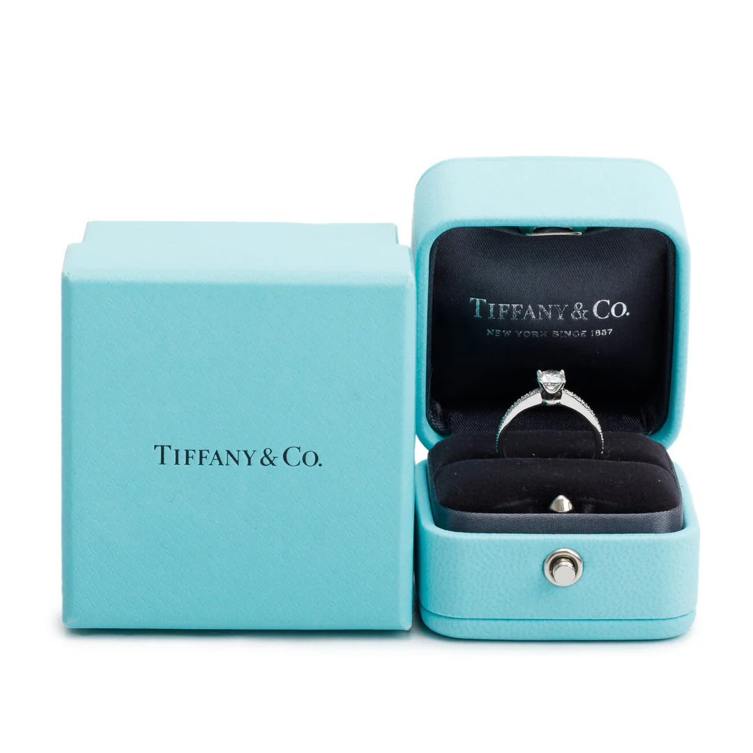 Novo Platinum 0.48 ct. Square Cushion Brilliant Cut Diamond Engagement Ring, Size 4.5 w/ Box &amp; Certification Paperwork