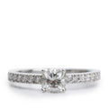 Novo Platinum 0.48 ct. Square Cushion Brilliant Cut Diamond Engagement Ring, Size 4.5 w/ Box &amp; Certification Paperwork