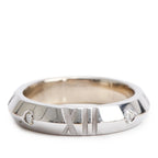 18k White Gold Diamond Atlas X Closed Narrow Band Ring, Size 6 w/ Box Coeur Cult Core