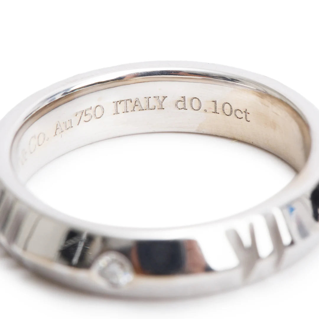 18k White Gold Diamond Atlas X Closed Narrow Band Ring, Size 6 w/ Box Coeur Cult Core