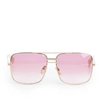 CL41808/S Gold Tone Metal Square Aviator Sunglasses w/ Case Coeur Cult Core