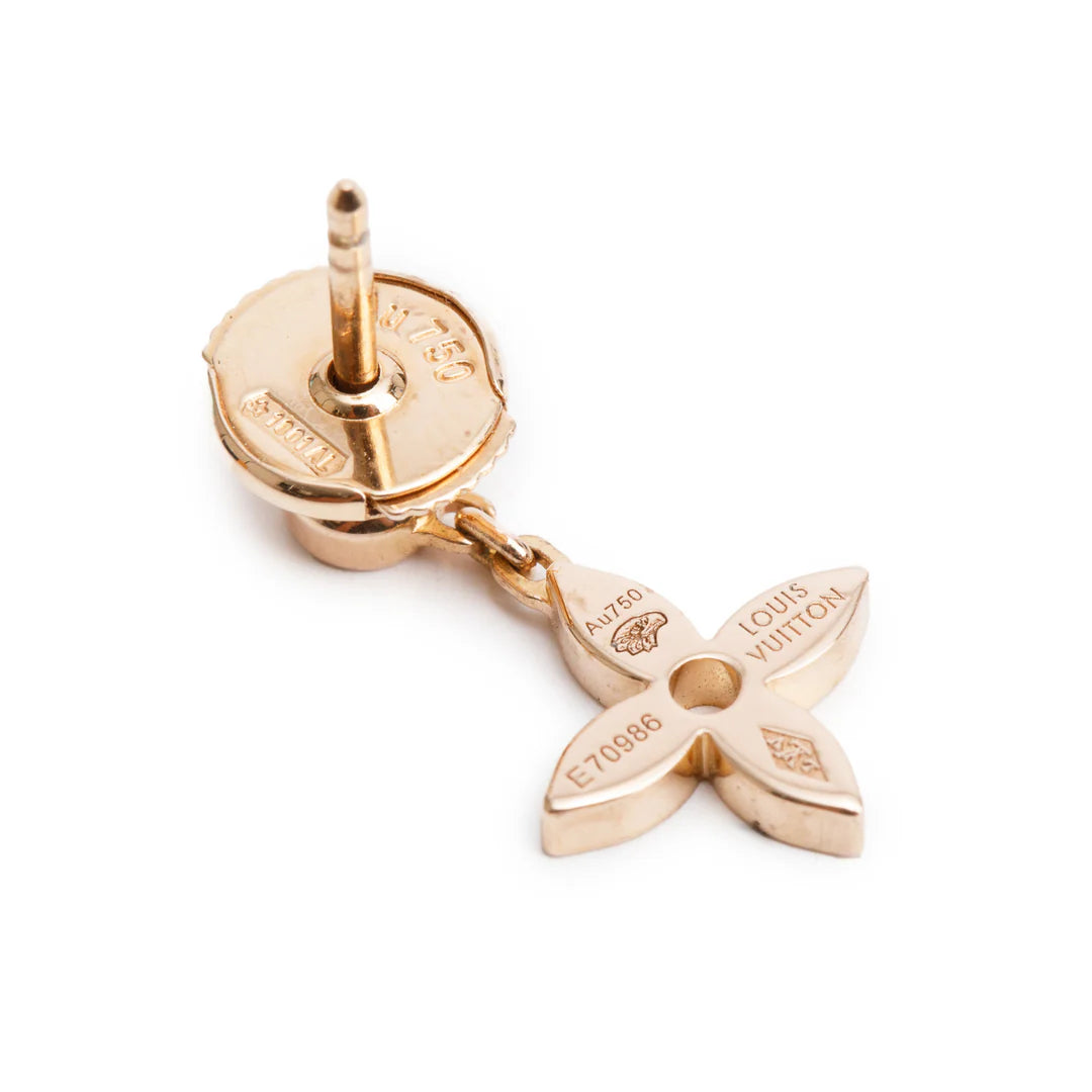 18k Rose Gold &amp; Diamond Idylle Blossom Stud Earrings w/ Box Coeur Cult Core