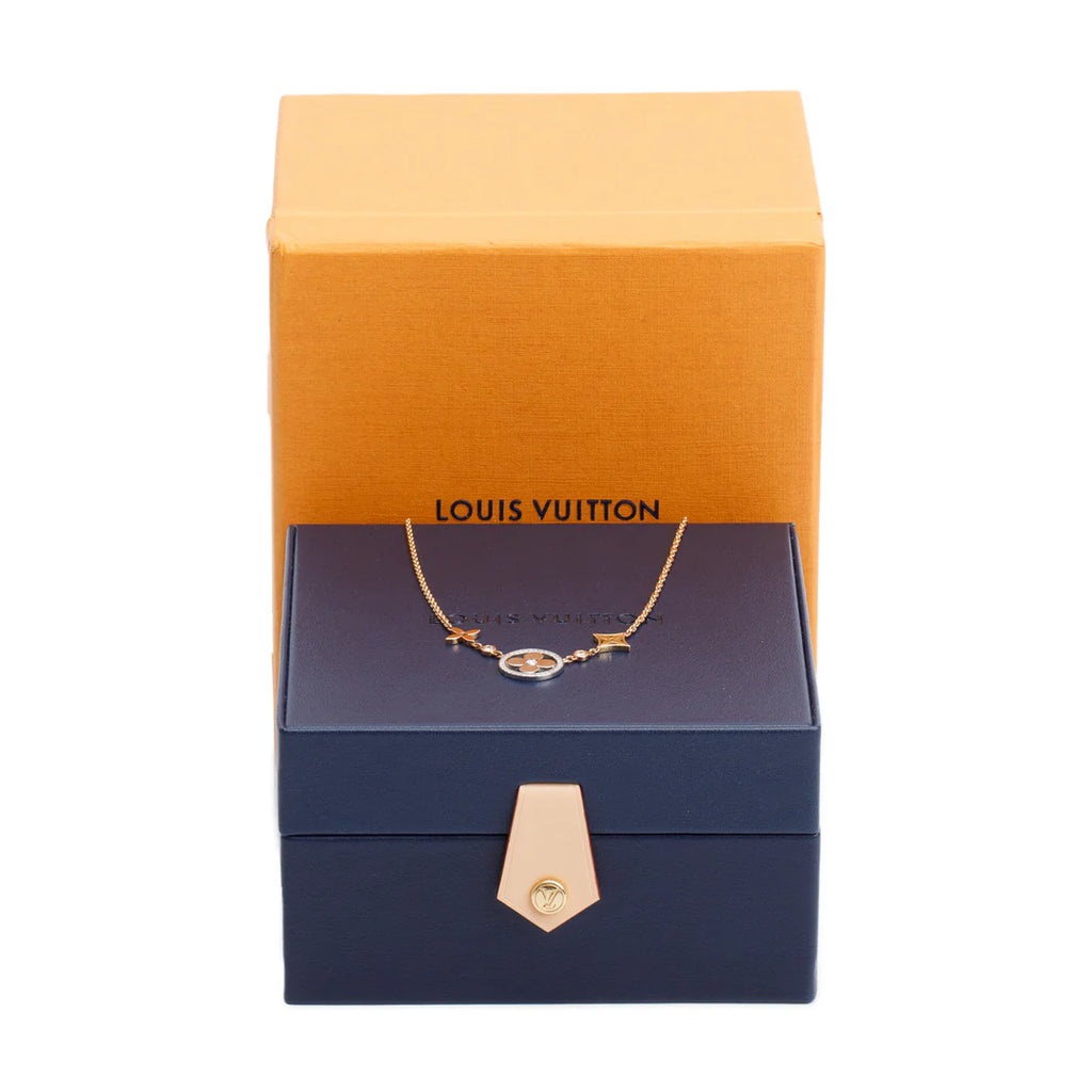 18k Rose, Yellow &amp; White Gold Diamond Idylle Blossom XL 3 Golds Necklace w/ Box
