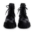Black FF Canvas Black Leather Force Combat Boots, Men's Size 10