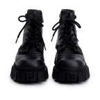 Black FF Canvas Black Leather Force Combat Boots, Men's Size 10