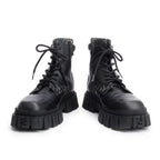 Black FF Canvas Black Leather Force Combat Boots, Men's Size 10