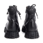 Black FF Canvas Black Leather Force Combat Boots, Men's Size 10