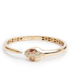 BVLGARI 18k Yellow Gold Diamond &amp; Rubellite Serpenti Seduttori Bracelet, Size S w/ Box Coeur Cult Core