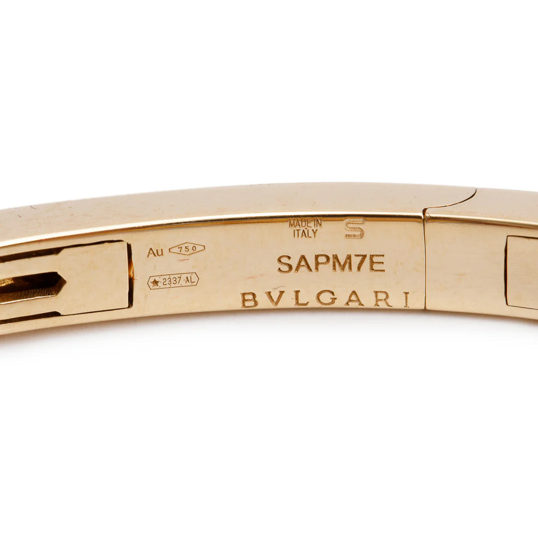 BVLGARI 18k Yellow Gold Diamond &amp; Rubellite Serpenti Seduttori Bracelet, Size S w/ Box Coeur Cult Core