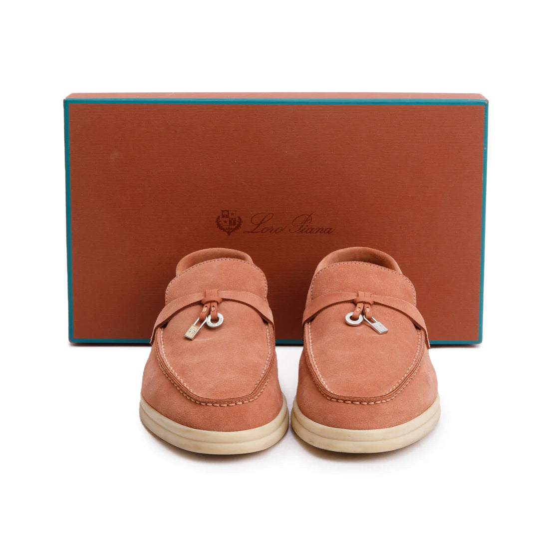 Ancient Blush Suede Summer Charms Walk Loafers, Size 37 w/ Box