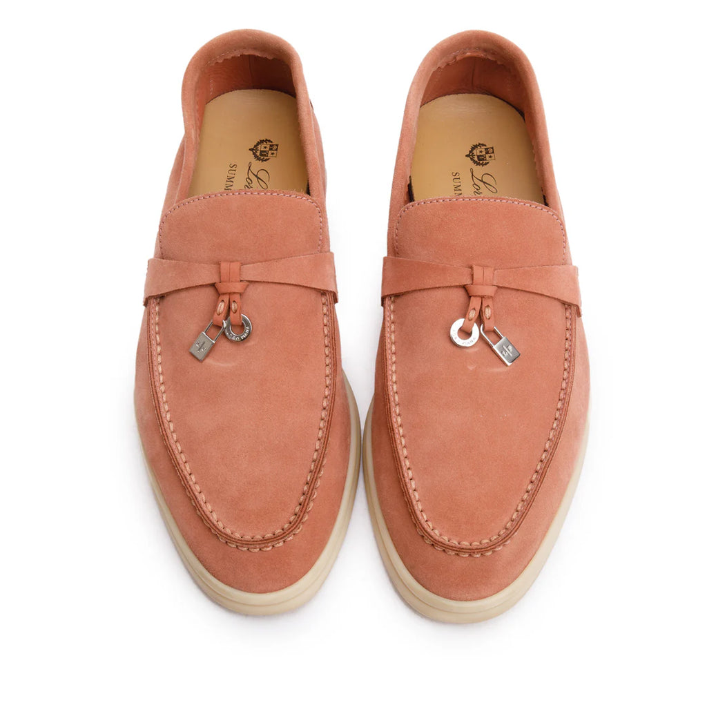 Ancient Blush Suede Summer Charms Walk Loafers, Size 37 w/ Box