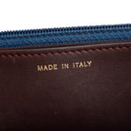 Blue Lambskin Leather Trendy CC Wallet on Chain w/ Box