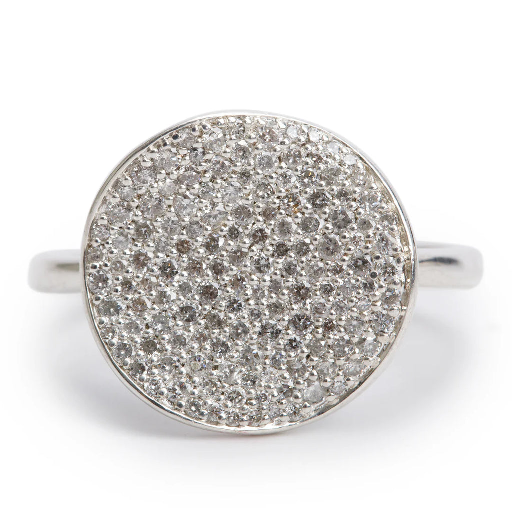 Sterling Silver Diamond Stardust Large Flower Ring, Size 7.25 Coeur Cult Core