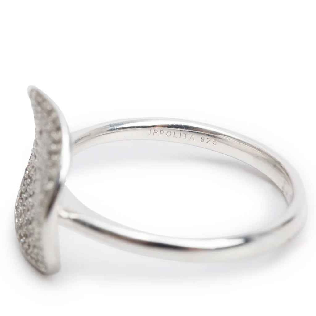 Sterling Silver Diamond Stardust Large Flower Ring, Size 7.25 Coeur Cult Core
