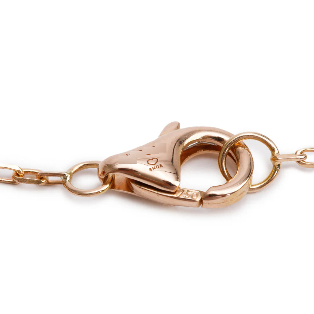 18k Yellow, White &amp; Rose Gold Half Paved Diamond Trinity Pendant Necklace, Small Model w/ Box