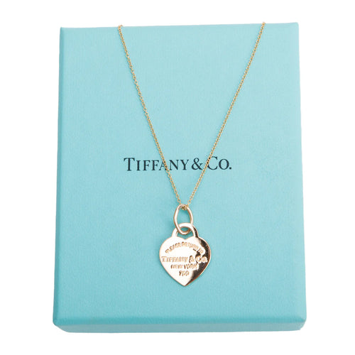 18k Rose Gold Return to Tiffany Small Heart Tag Pendant Necklace w/ Box