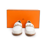 Blanc/Beige Calfskin Leather Destin Loafer, Size 39.5 w/ Box Coeur Cult Core