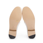 Blanc/Beige Calfskin Leather Destin Loafer, Size 39.5 w/ Box Coeur Cult Core