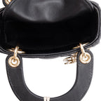 2022 Black Leather Micro Lady Dior Bag w/ Box &amp; Receipt