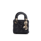 2022 Black Leather Micro Lady Dior Bag w/ Box &amp; Receipt