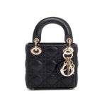 2022 Black Leather Micro Lady Dior Bag w/ Box &amp; Receipt
