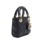 2022 Black Leather Micro Lady Dior Bag w/ Box &amp; Receipt