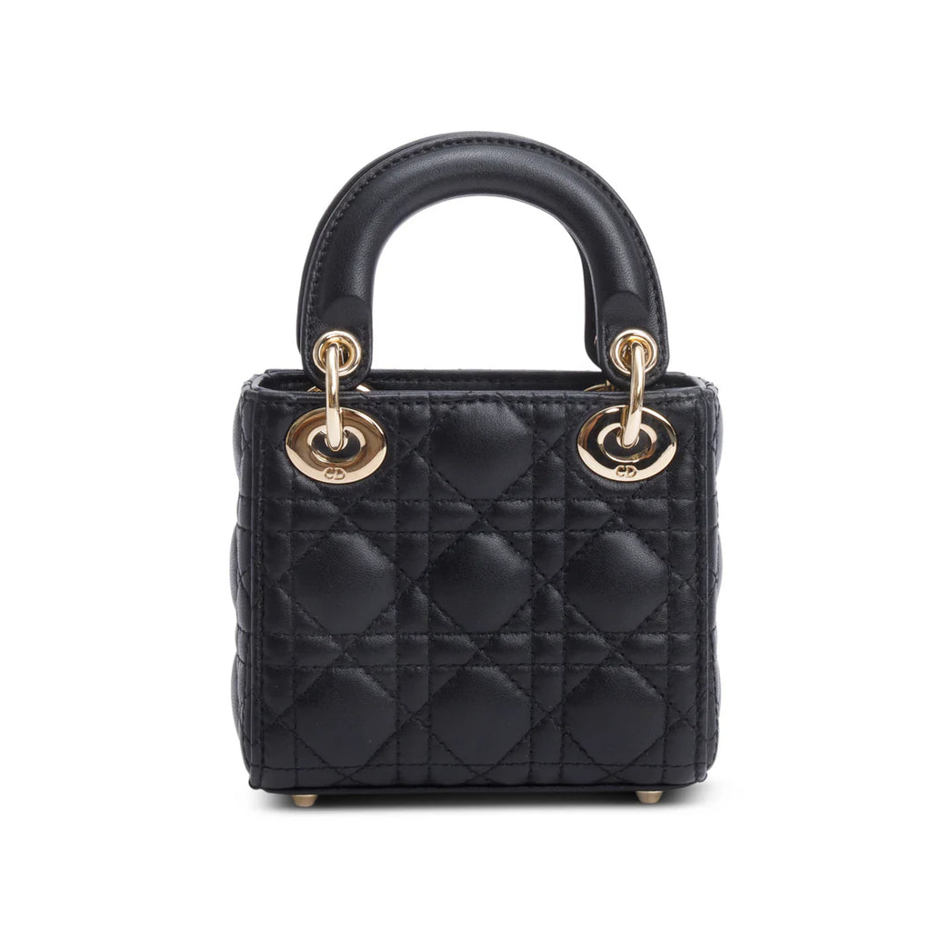 2022 Black Leather Micro Lady Dior Bag w/ Box &amp; Receipt