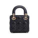2022 Black Leather Micro Lady Dior Bag w/ Box &amp; Receipt