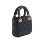 2022 Black Leather Micro Lady Dior Bag w/ Box &amp; Receipt