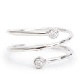 Elsa Peretti Platinum Diamond Hoop Three-Row Ring, Size 6.5 w/ Box