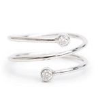 Elsa Peretti Platinum Diamond Hoop Three-Row Ring, Size 6.5 w/ Box Coeur Cult Core