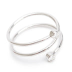 Elsa Peretti Platinum Diamond Hoop Three-Row Ring, Size 6.5 w/ Box Coeur Cult Core