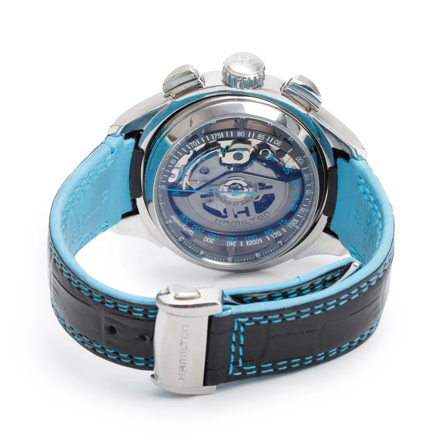 Stainless Steel Jazzmaster Face 2 Face II Automatic Chronograph Watch H32866781 w/ Box &amp; Papers