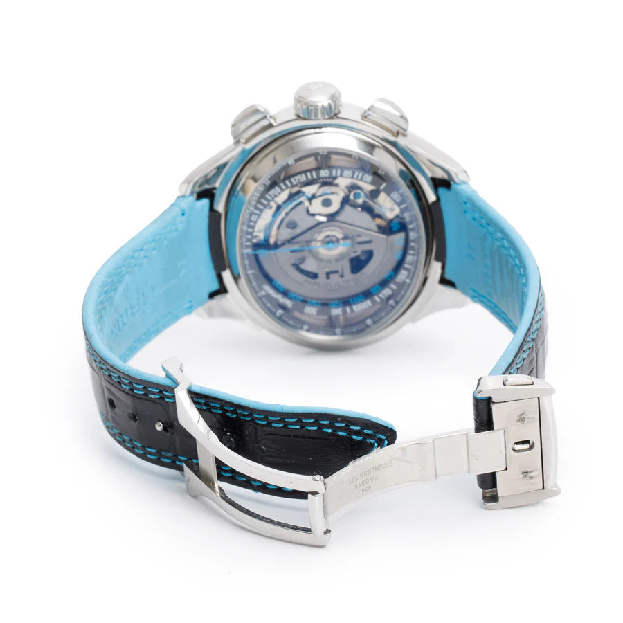 Stainless Steel Jazzmaster Face 2 Face II Automatic Chronograph Watch H32866781 w/ Box &amp; Papers