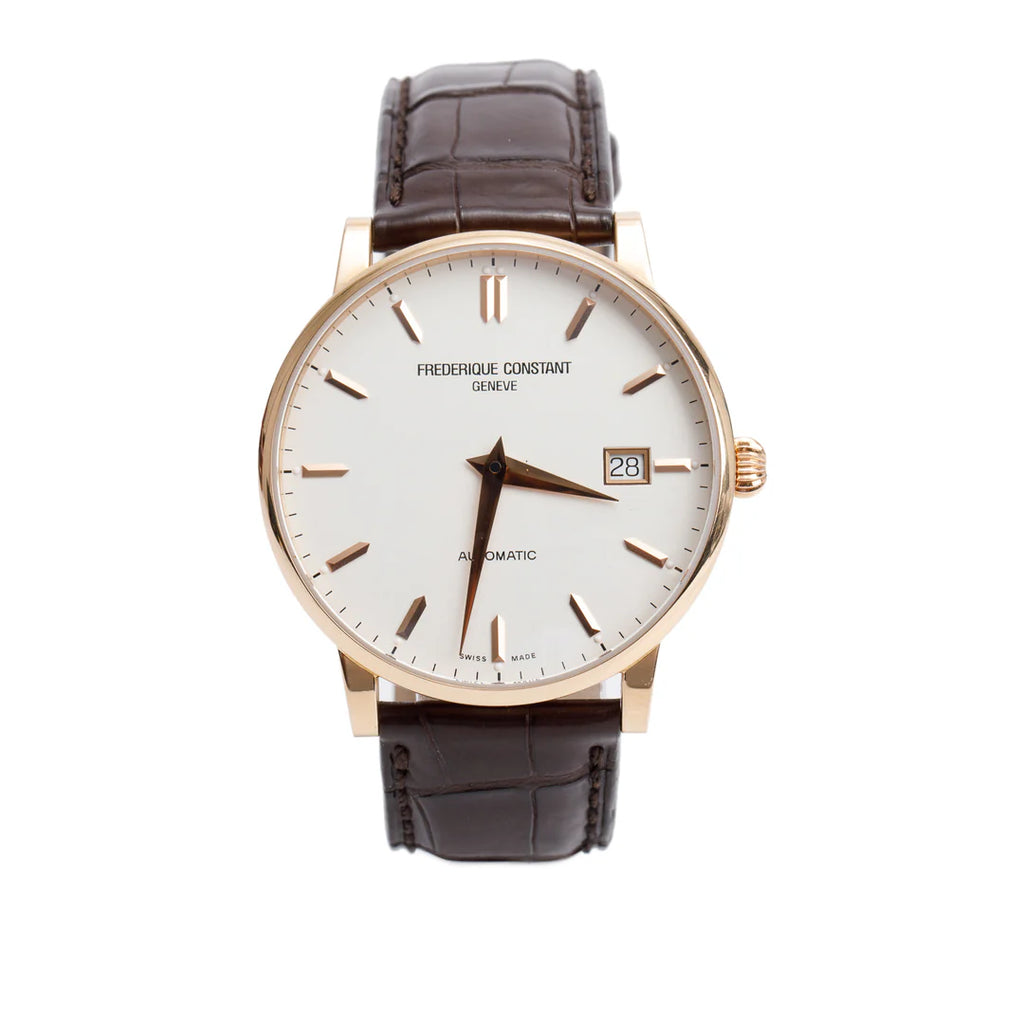 18k Rose Gold Slimline 37.5 MM Automatic Watch w/ Box
