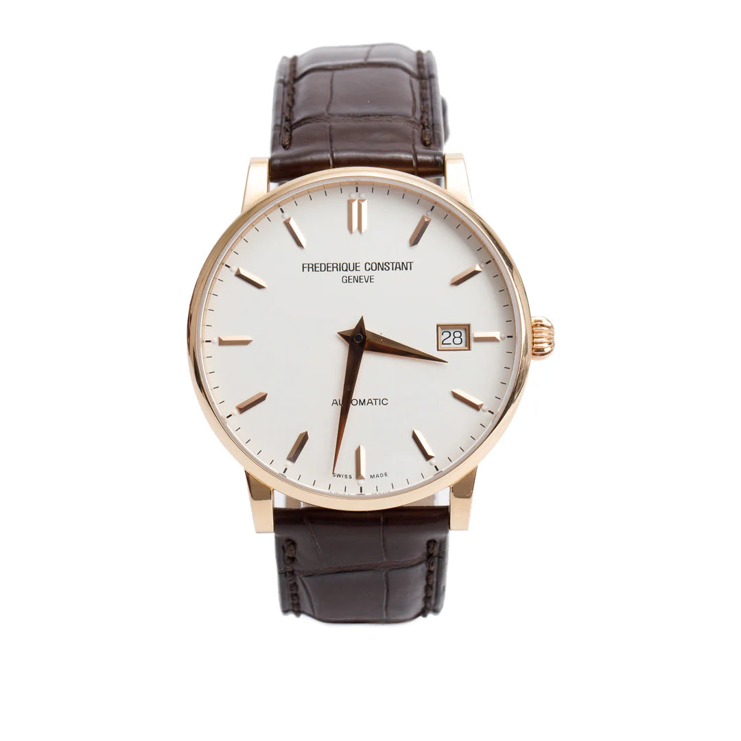 18k Rose Gold Slimline 37.5 MM Automatic Watch w/ Box