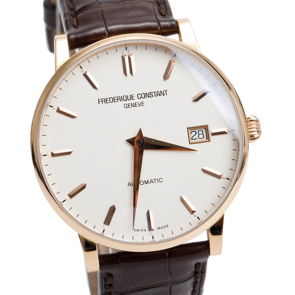 18k Rose Gold Slimline 37.5 MM Automatic Watch w/ Box