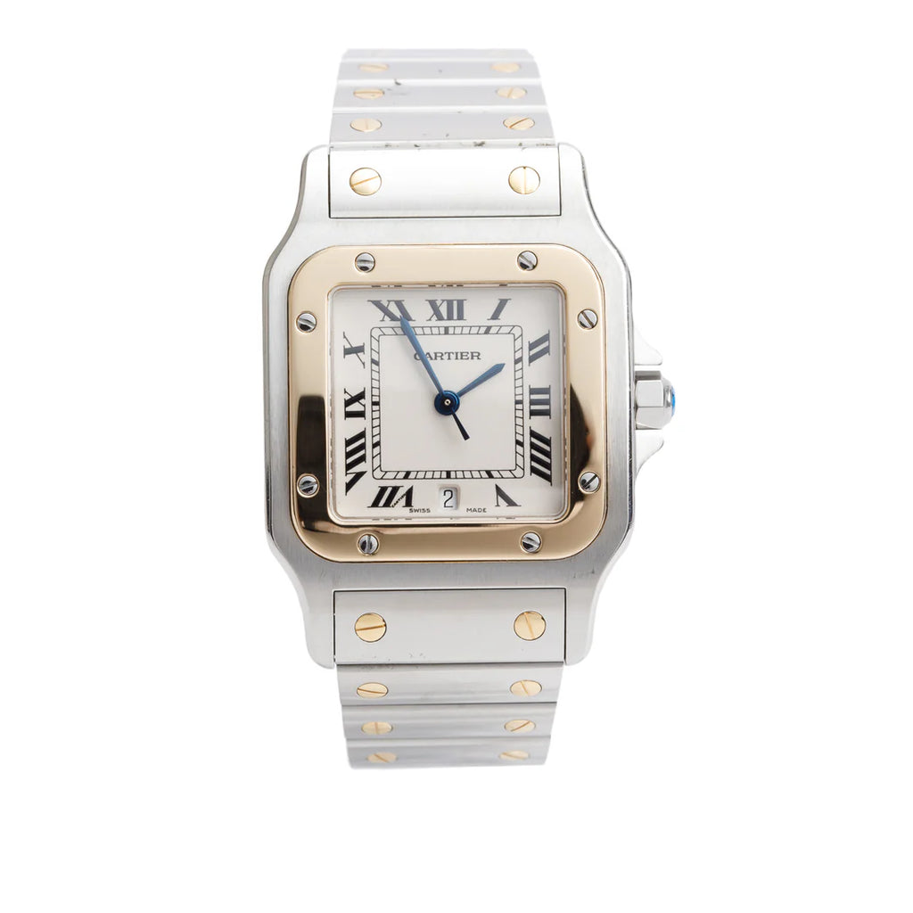 Stainless Steel &amp; 18k Yellow Gold Santos De Galbee Quartz Watch, Medium Model 1566 w/ Box &amp; Papers Coeur Cult Core