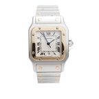 Stainless Steel &amp; 18k Yellow Gold Santos De Galbee Quartz Watch, Medium Model 1566 w/ Box &amp; Papers Coeur Cult Core