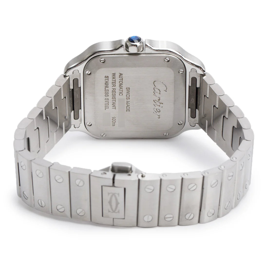 Stainless Steel Santos de Automatic Watch, Medium Model 4075 w/ Box, Papers &amp; Extra Strap Coeur Cult Core