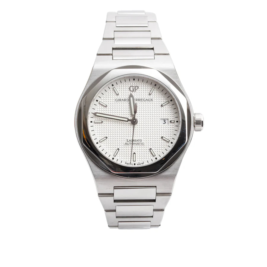 Limited Edition 225th Anniversary Stainless Steel Laureato 41 MM Automatic Watch Silver Dial 81000 w/ Box &amp; Papers