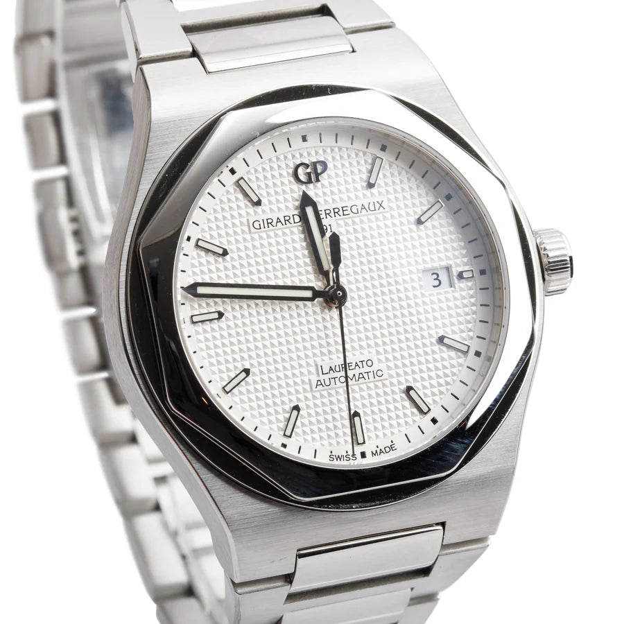 Limited Edition 225th Anniversary Stainless Steel Laureato 41 MM Automatic Watch Silver Dial 81000 w/ Box &amp; Papers