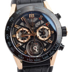 18k Rose Gold, Black Titanium &amp; Ceramic Carrera 45 MM Automatic Chronograph Tourbillon Watch CAR5A5U w/ Box &amp; Papers