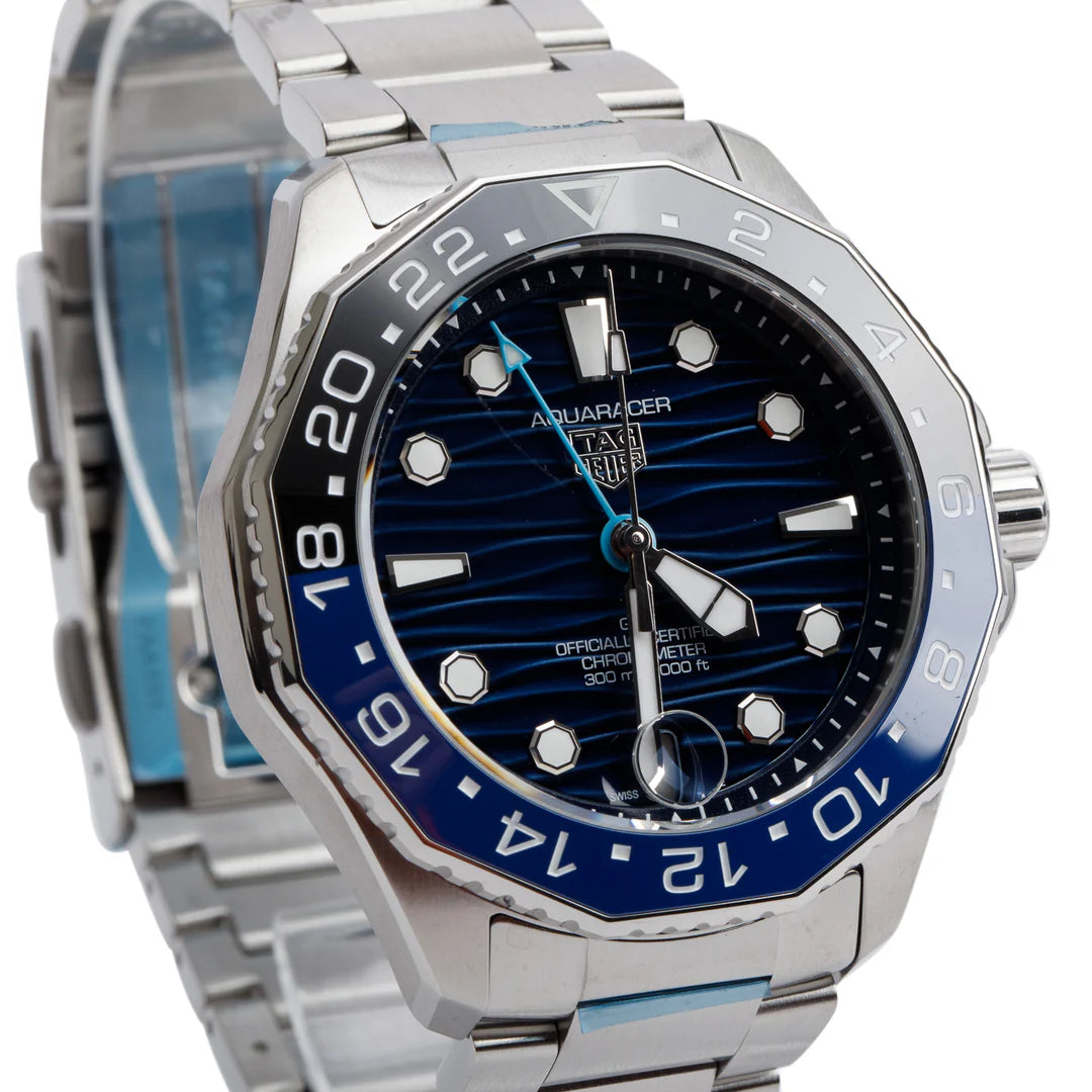 Stainless Steel Aquaracer Professional 300M GMT 42 MM Automatic Watch Blue Dial WBP5114 w/ Box &amp; Papers