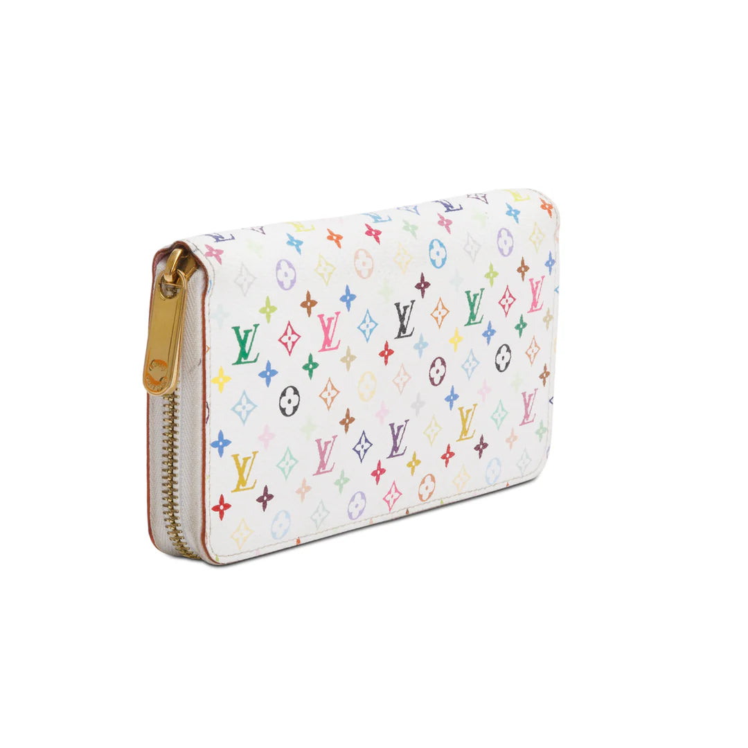 White Multicolore Monogram Zippy Wallet w/ Box